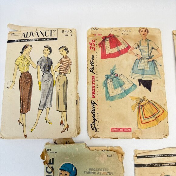 Vintage Sewing Patterns Lot 50s Kitschy Retro Simplicity 4857 Butterick‎ Advance - Picture 2 of 6
